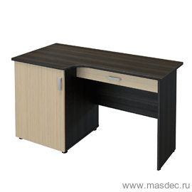 Стол с тумбой под минибар и ТВ с ящиком, левый (137x67x75)