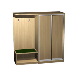 Шкаф-купе комбинированный для одежды и белья левый (201x68x203.7) 